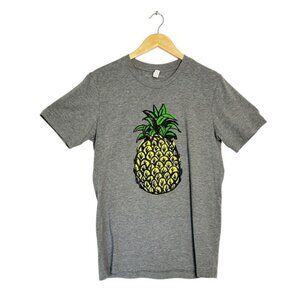 Ily Couture Pineapple Short Sleeve Crewneck T-Shirt in Gray - Sz M